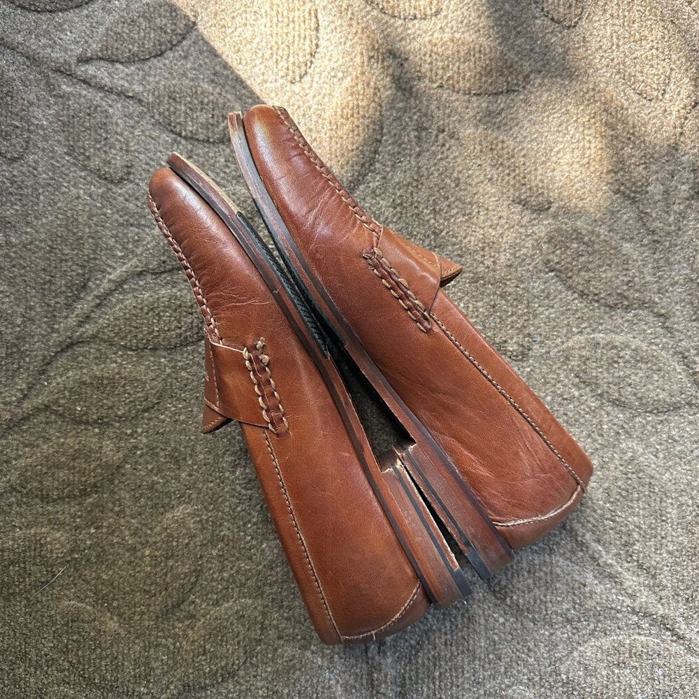 Men's Cole Haan Sz 9 Grand OS Pinch Hand Sewn Tan Leather Penny Loafer 2013 - Picture 6 of 13